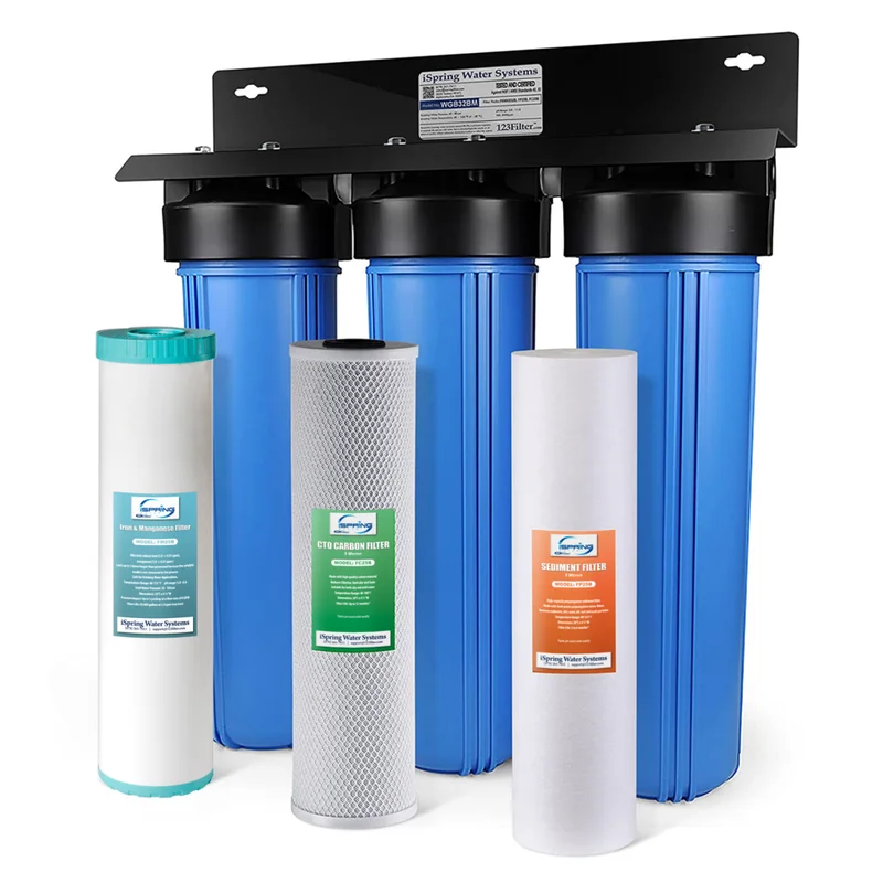 iSpring WGB32BM 3-Stage Whole House Iron & Manganese Filter well water filter